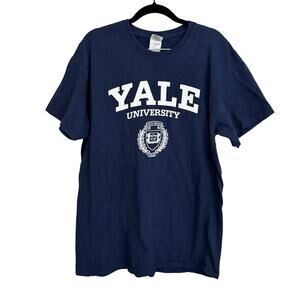 Gildan Yale University T-Shirt Blue Large